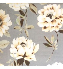 Grey black cream beige color beautiful natural rose with long leaf spine daisy flower with long stem and flower velvet finished poly fabric main curtain